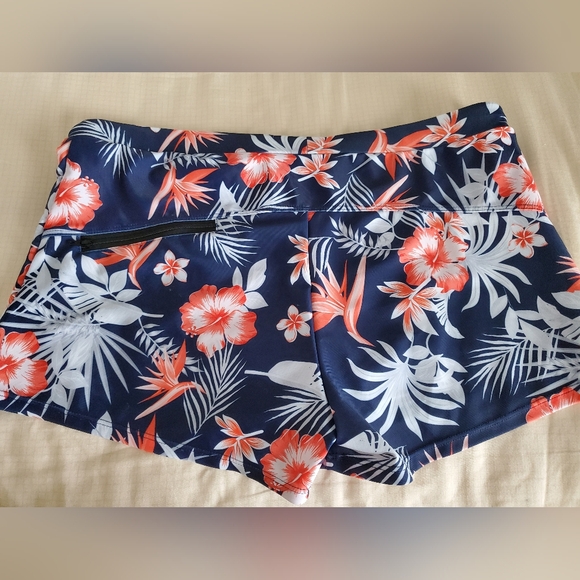 NEW Swim Breifs  Shorts - Navy and Coral - Picture 2 of 4